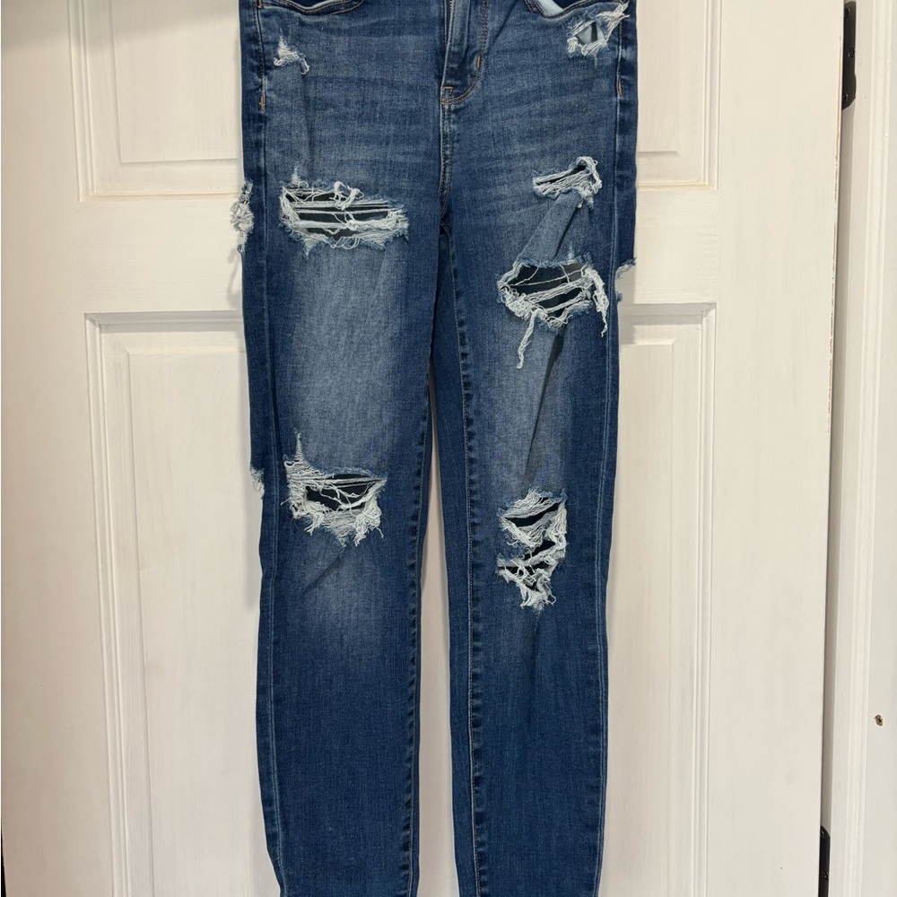 American Eagle Outfitters Ripped Blue Skinny Jeans